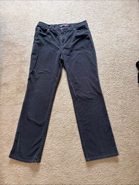 Gloria Vanderbilt Charcoal Gray Corduroy Pants with Purple Label
